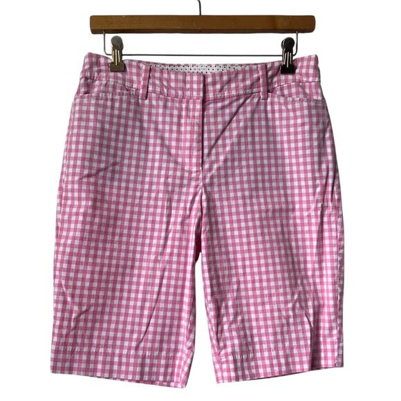 Talbots Pants - Talbots The Perfect Bermuda Short In Pink & White Gingham  Size 2
